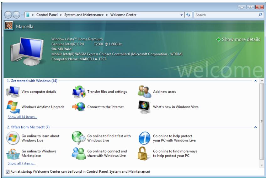 MEDION AKOYA X7810 - Windows Vista® - Welcome Center - 1