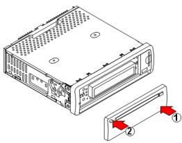 MEDION CD MP3 USB CAR RADIO MD 80877 - Installazione del frontalino di lavoro - 1