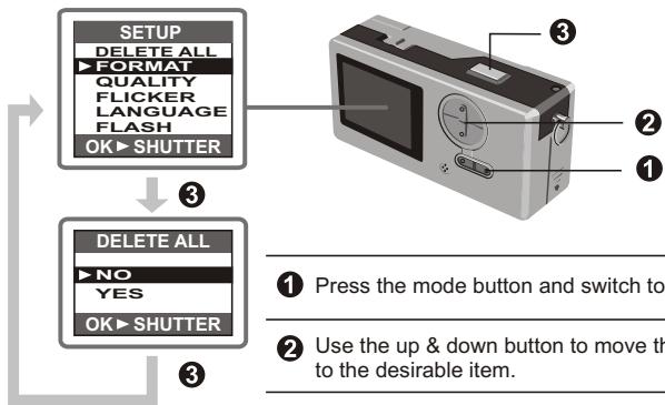 MEDION DIGITAL CAMERA MD 7466 - Change the setup - 1