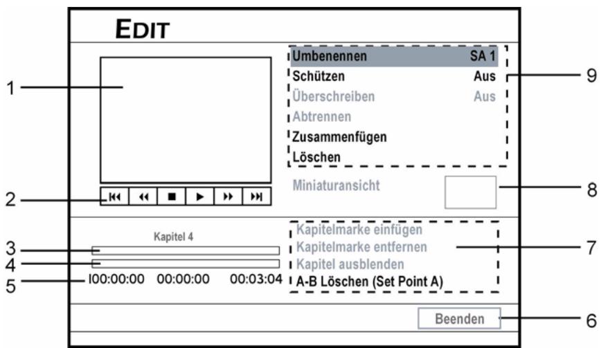 MEDION DVD RECORDER MD 82000 - II menu Modifica - 1