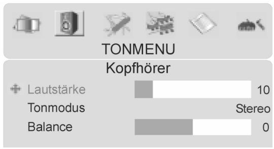 MEDION LCD TV MD 32532 - Untermenu KOPFHÖRER - 1