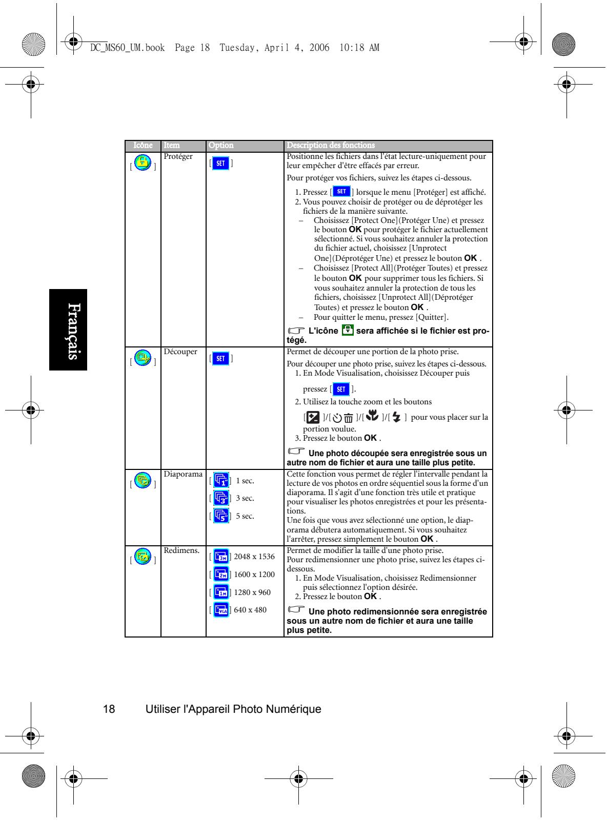 MEDION MD 85472 - Menu du mode visualisation - 10