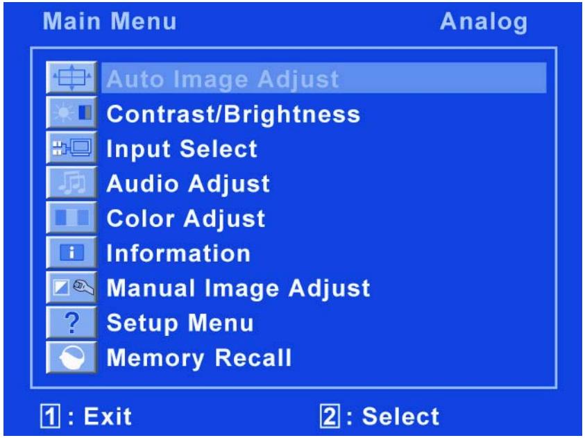 MEDION MD 20120 - The OSD menu - 1