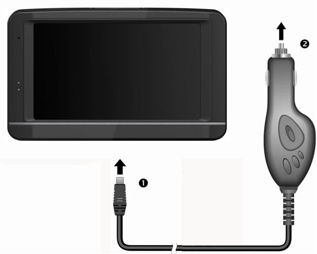 MEDION MD 97220 - Collegamento dell'adattatore auto - 1