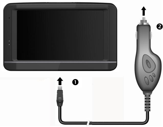 MEDION MD 97220 - Brancher l'adaptateur voiture - 1