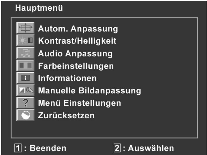 MEDION MD20089 - Das OSD-MENU - 1