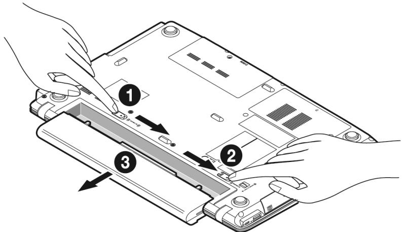 MEDION AKOYA P6624 MD 98390 - Estrazione della batteria - 1