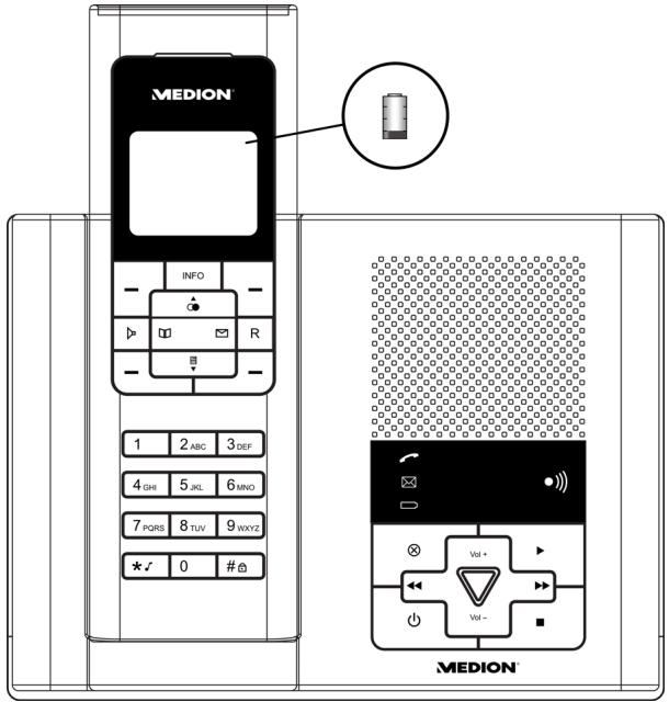 MEDION LIFE S63022 MD 82772 - Chargement de la batterie du combiné dans la base - 2