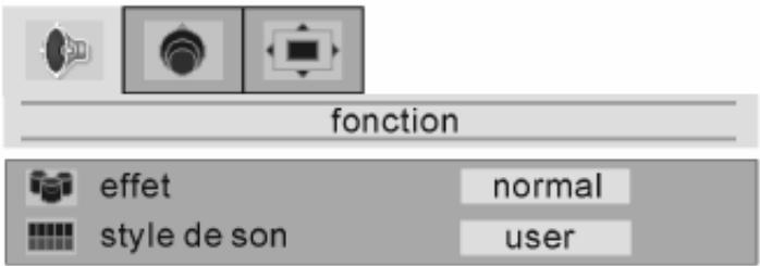MEDION MD 30079 - Sous-menu AUDIO : fonction - 1