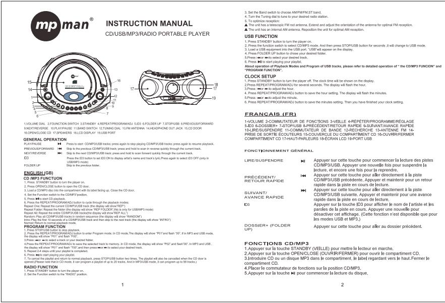 MPMAN CSU562 - Brand:MPMAN   Item:Instruction manual   Size:A4   Color:black&white - 1