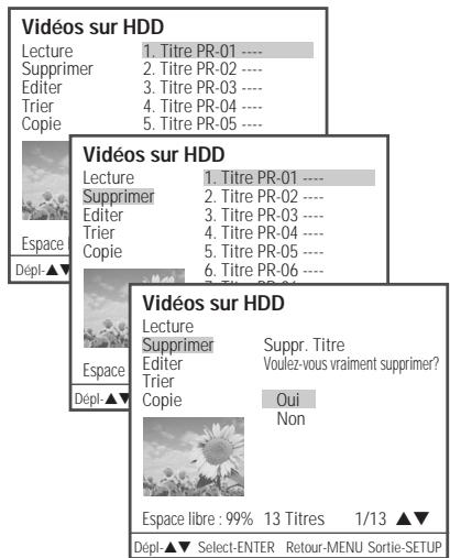 DAEWOO DH-6105 - Suppression d'un titre HDD - 1
