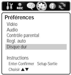 DAEWOO DH-6105 - PREFERENCES / Disque dur - 1