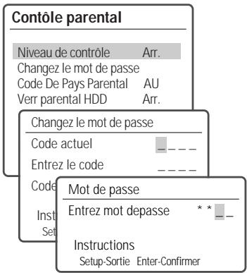 DAEWOO DH-6105 - Réglage du niveau de contrôle parental - 2