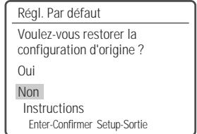 DAEWOO DH-6105 - Restauration des paramètres par défaut - 2