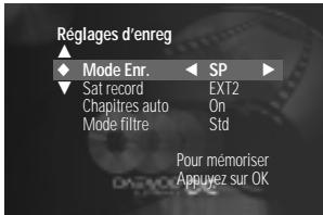 DAEWOO DQR-1000D - Réglages d'enregistrement - 1