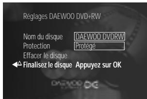 DAEWOO DQR-1000D - Finaliser un disque - 2