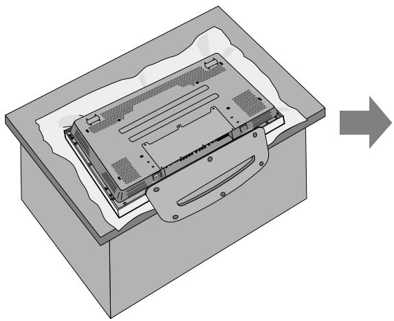 DAEWOO DT-4220NH,HANGER,STAND,SPEAKER - Démontage du socle de l'écran plasma - 1