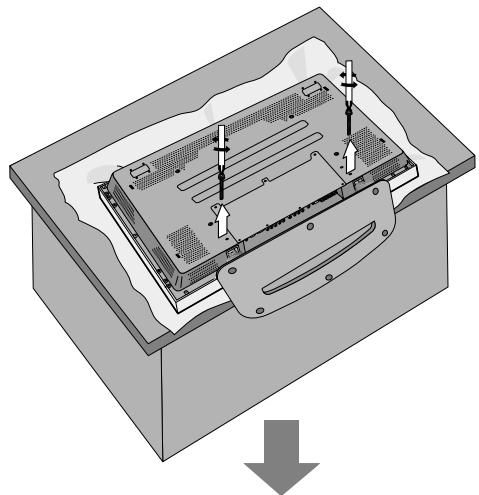 DAEWOO DT-4220NH,HANGER,STAND,SPEAKER - Démontage du socle de l'écran plasma - 2