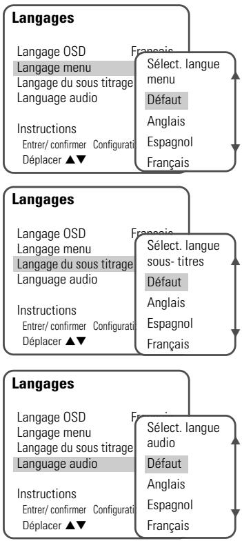 DAEWOO DVD RECORDER VCR3200 - Langue des menus / des sous-titres / des dialogues - 1