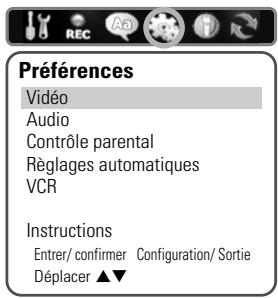 DAEWOO DVD RECORDER VCR3200 - Préférences / Réglages vidéo - 1