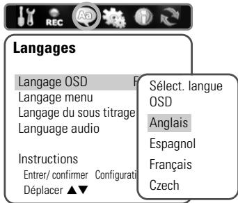 DAEWOO DVD RECORDER VCR3200 - Langue de l'OSD - 1