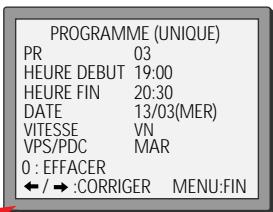 DAEWOO ST864 - Liste des programmations - modification ou effacement de programmations - 3