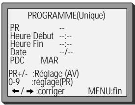 DAEWOO SVP2500-A - Programmation d'enregistrement normale - 7