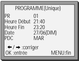 DAEWOO SVP2500-A - Programmation d'enregistrement normale - 8