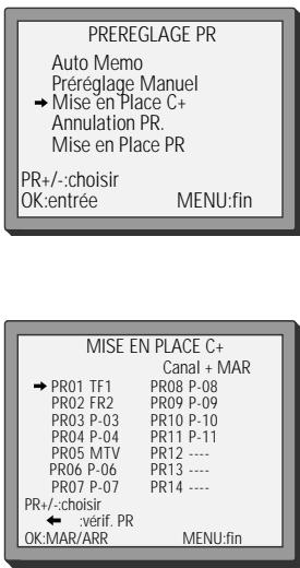 DAEWOO VQ253 - Mise en place CANAL+ (paramètre principal) - 2