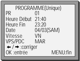 DAEWOO VQ253 - Programmation d'enregistrement normale - 8