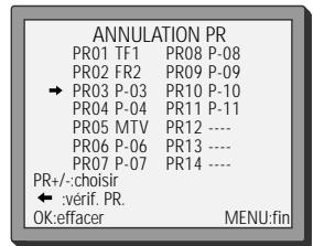 DAEWOO VQ997 - Effacer des chaînes - 10
