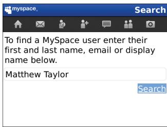 BLACKBERRY MYSPACE - Search for a MySpace user - 1