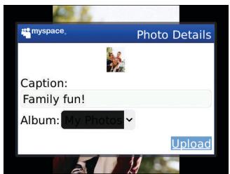 BLACKBERRY MYSPACE - Upload a photo - 1