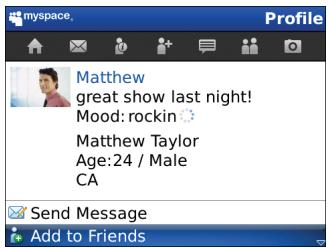 BLACKBERRY MYSPACE - Send a friend request - 1