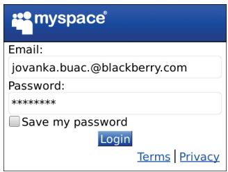 BLACKBERRY MYSPACE - Log in to MySpace for BlackBerry devices - 1