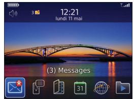 BLACKBERRY TOUR 9600 - Déplacement sur l'écran - 1