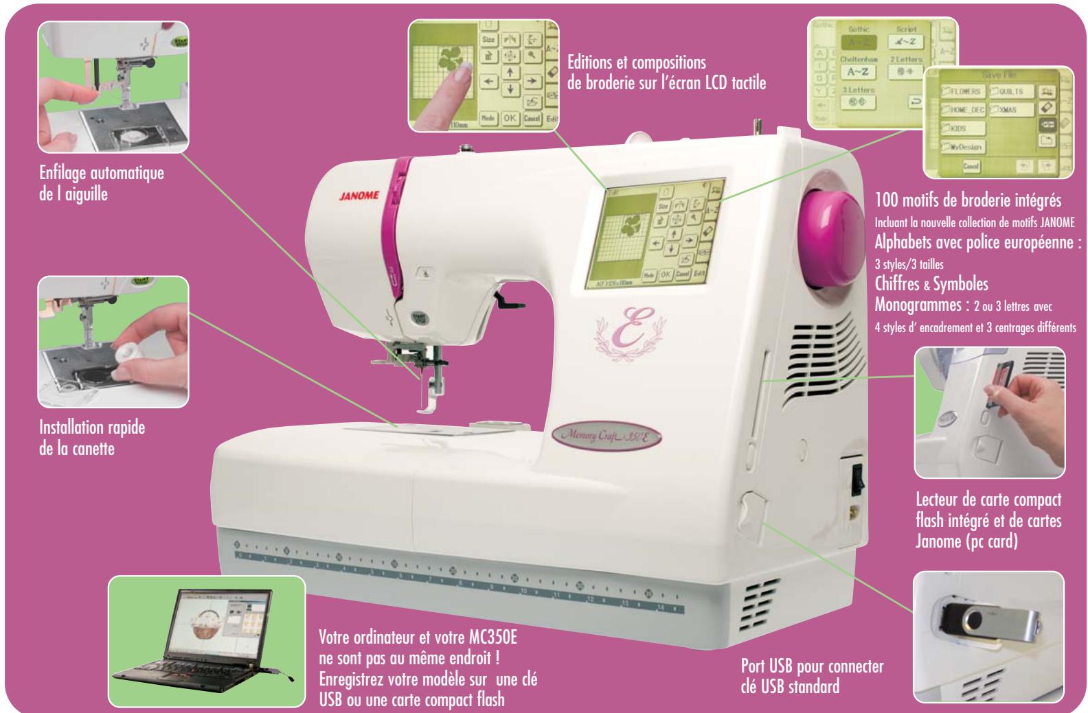 JANOME MC 350E - Logiciels JANOME : - 2
