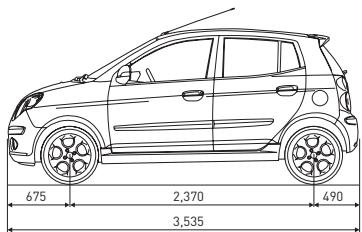KIA PICANTO - DIMENSIONS - 1