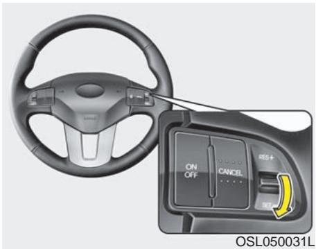 KIA SPORTAGE 3 - Pour augmenter la vitesse régée : - 1