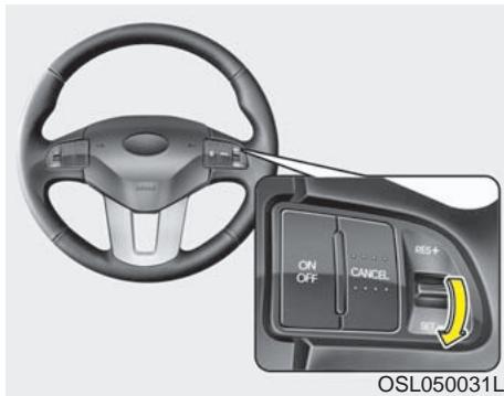 KIA SPORTAGE 3 - Pour régler le régulateur à une vitesse : - 1