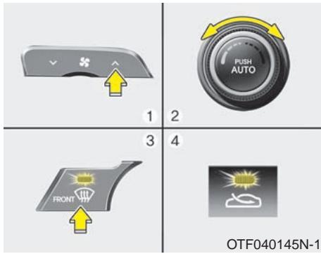 KIA OPTIMA 2011 - Dégivrage de la face extérieure du pare-brise - 1