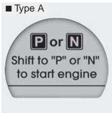 KIA OPTIMA 2011 - Shift to "P" or "N" to start the engine (Engager le levier sur « P » ou « N » pour démarrer) - 1