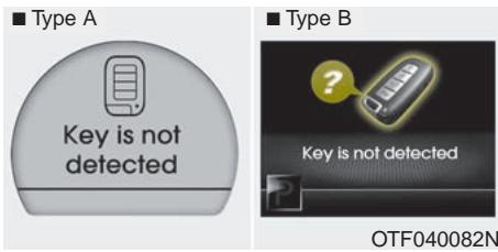 KIA OPTIMA 2011 - Avertissements à l'ACL (si équipé)   Key is not in vehicle   (La clé n'est pas dans le vehicule) - 3