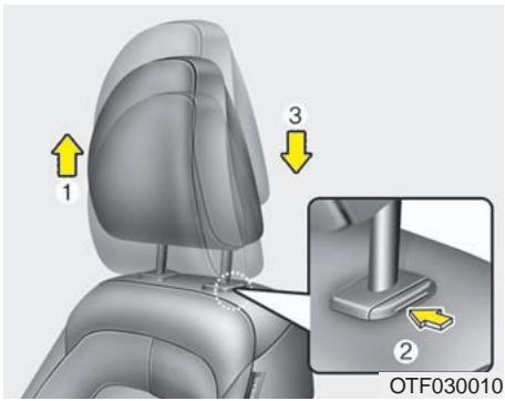 KIA OPTIMA 2011 - Réglage vers l'avant ou l'arrière - 1