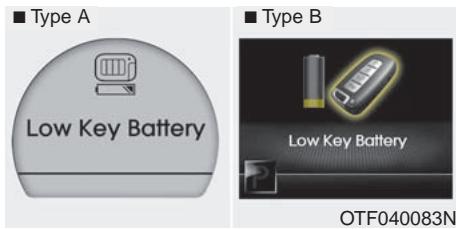 KIA OPTIMA 2011 - Avertissements à l'ACL (si équipé)   Key is not in vehicle   (La clé n'est pas dans le vehicule) - 4