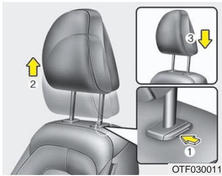 KIA OPTIMA 2011 - Réglage de la hauteur - 1