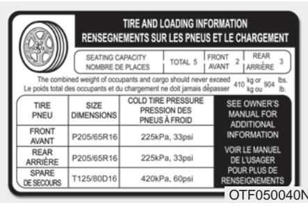 KIA OPTIMA 2011 - LIMITE DE CHARGE DU VEHICULE - 1