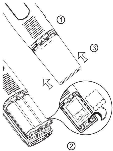 VTECH VT 2651 - Installation du bloc-piles dans le combiné - 1