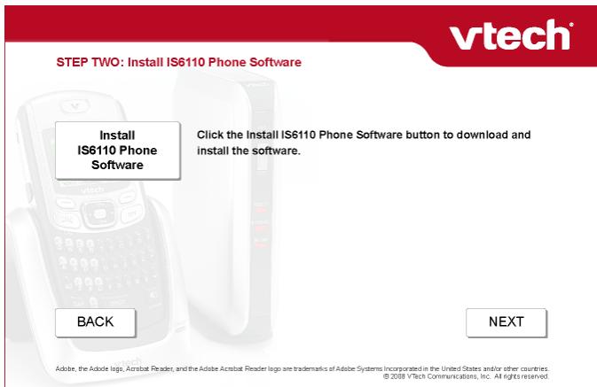 VTECH IS6110 - Installation du logiciel du téléphone IS6110 - 1