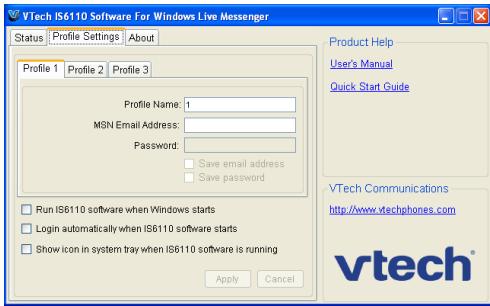 VTECH IS6110 - Réglages du logiciel du téléphone IS6110 - 1